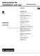 Ariston AQ104D69D AUS Instructions for Installation and Use