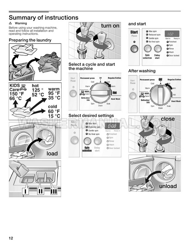 Bosch WFMC2201UC Nexxt 300 Series Operating and Installation Instructions