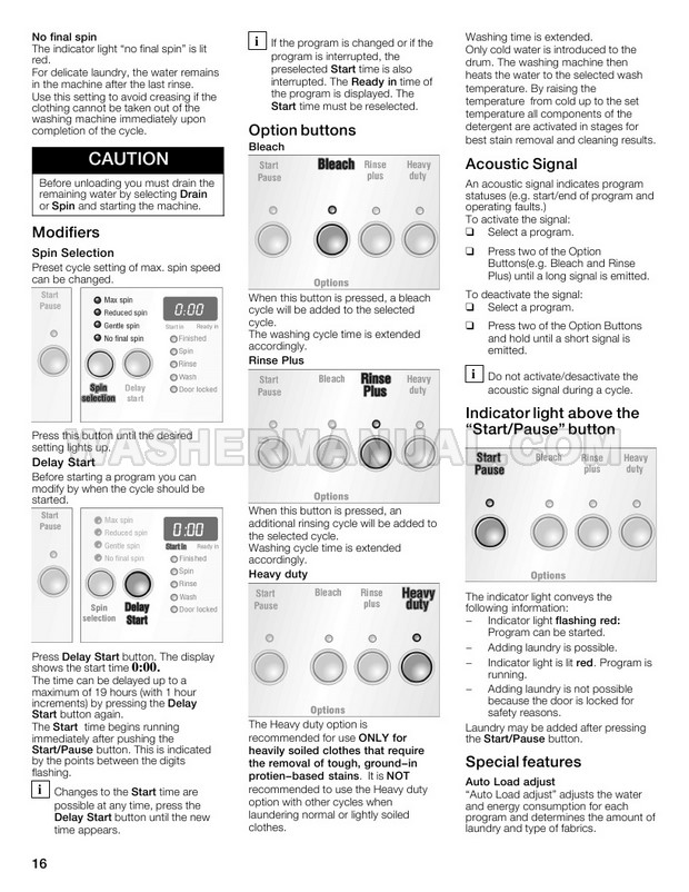 Bosch WFMC2201UC Nexxt 300 Series Operating and Installation Instructions