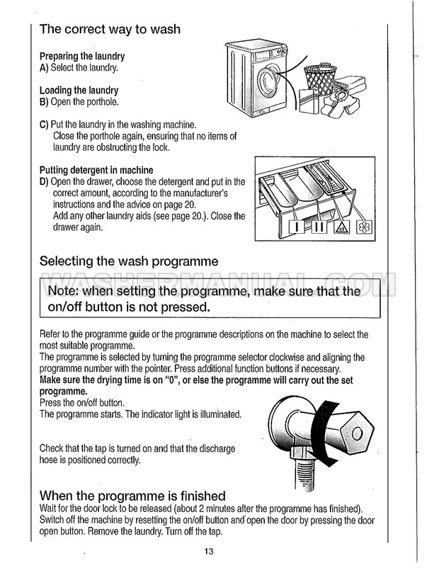 Candy AQW 130 Front Load Washing Machine Instructions for Use