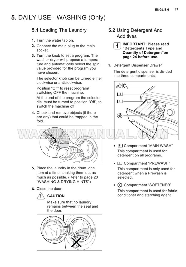 Electrolux EWW12753 Front Load Washing Machine User Manual