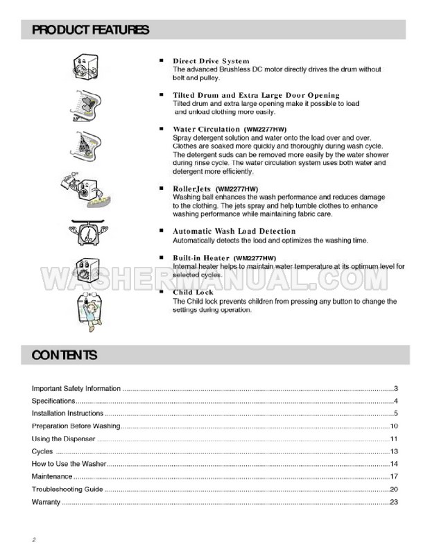 LG WM2277HW Tromm Owner