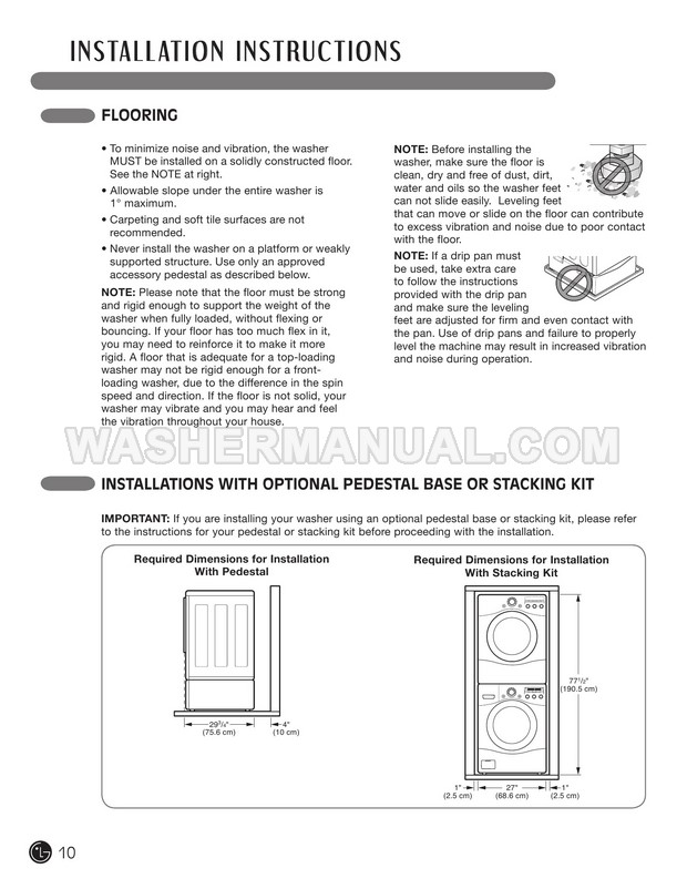 LG WM2455HW Washer User