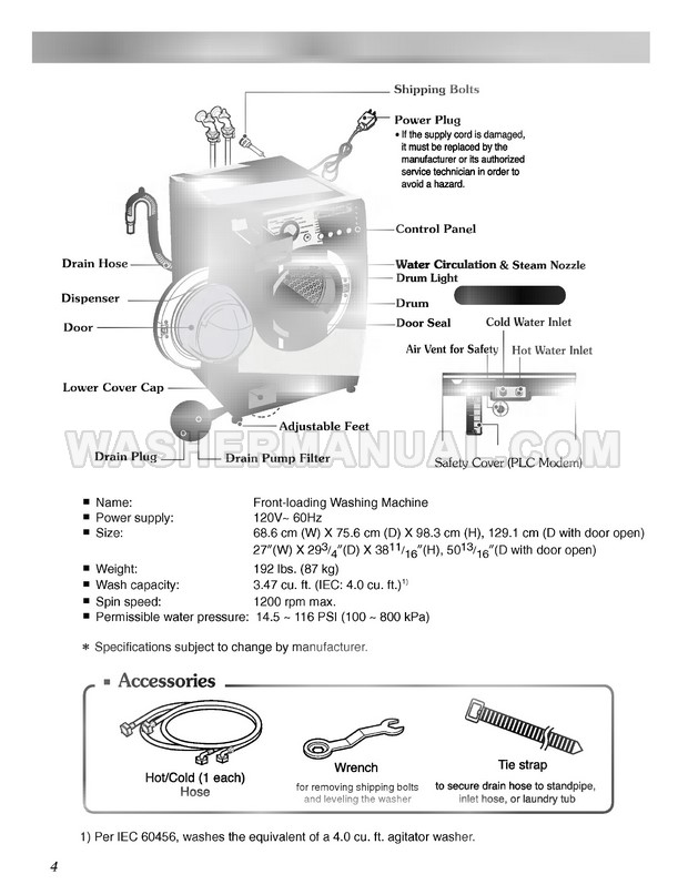 LG WM2487HWM Washer Owner