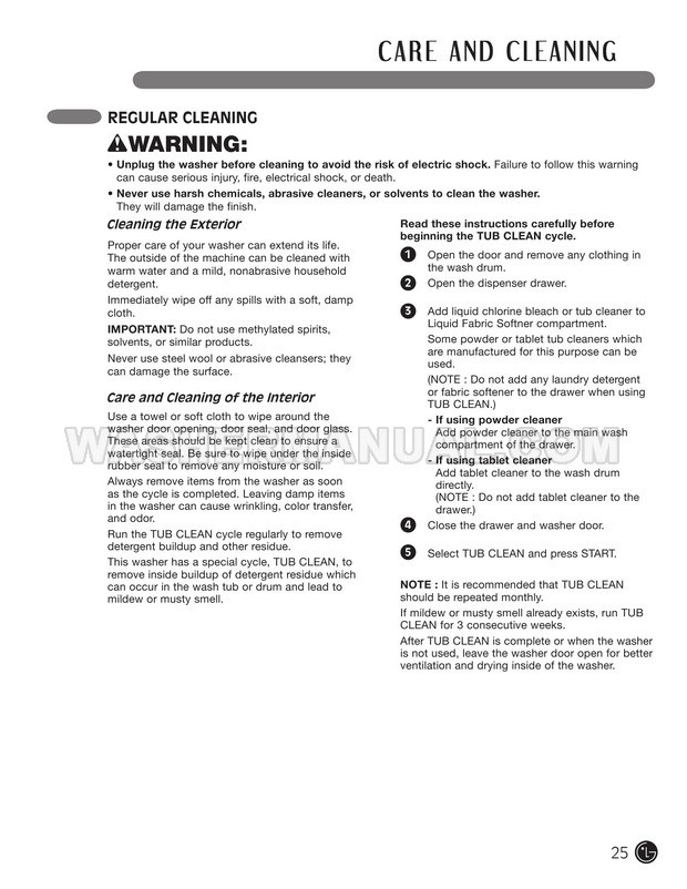 LG WM3455HW Washer/Dryer Combo User's Guide & Installation Instructions