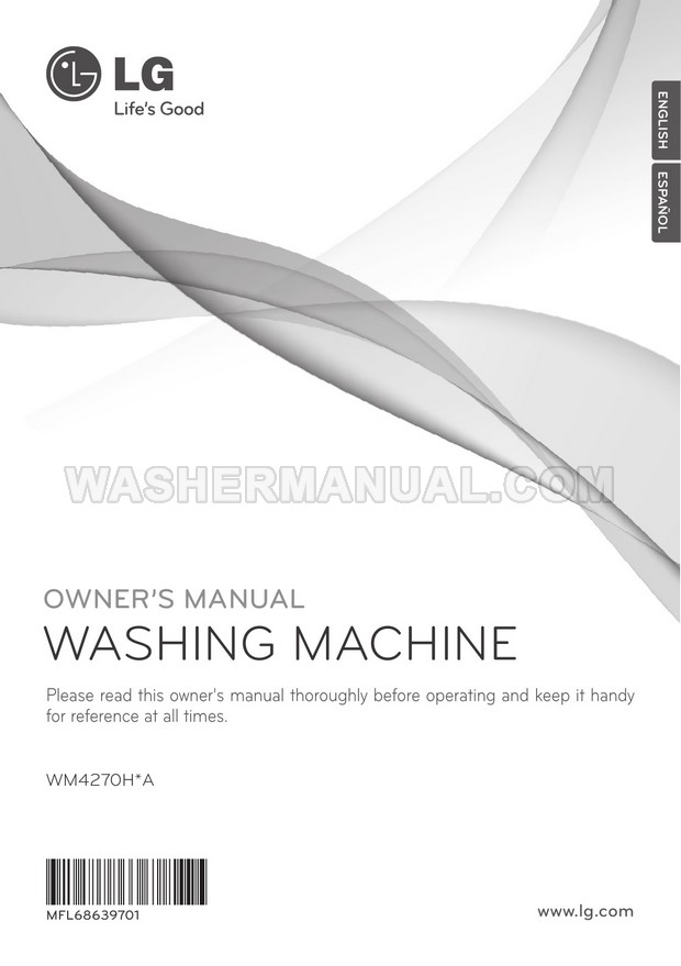 LG WM4270HWA Washing Machine Owner's Manual