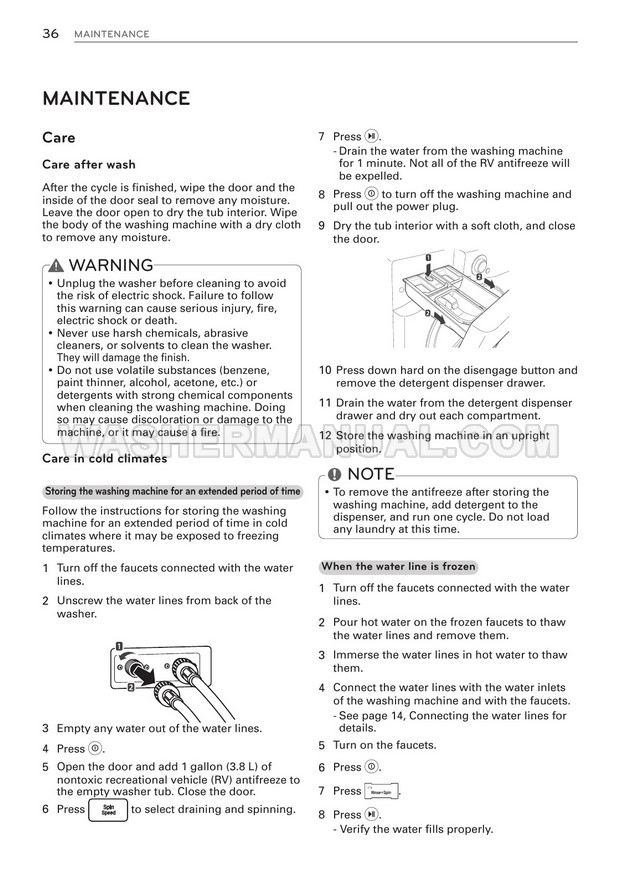 LG WM4270HWA Washing Machine Owner's Manual