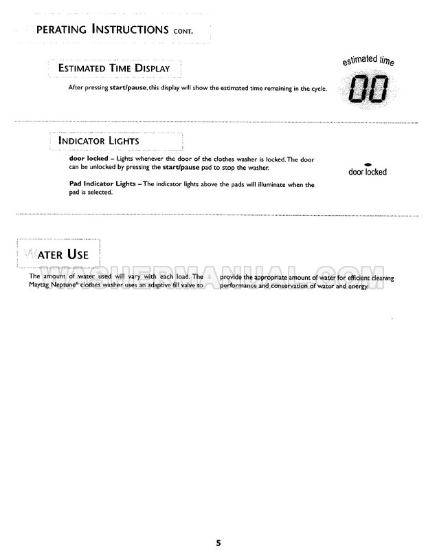 Maytag MAH5500BWW Top Load Washer User Guide