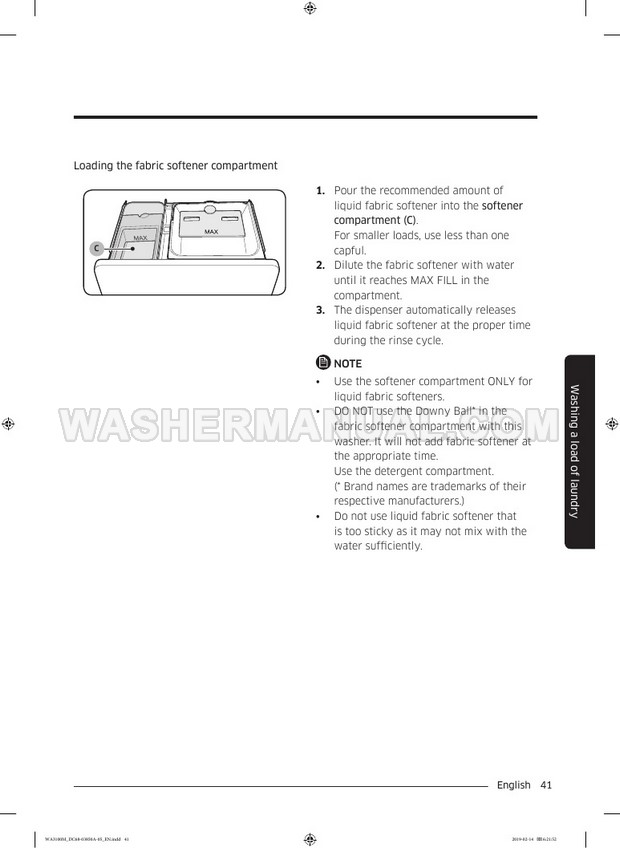 Samsung WA45M3100A Washer User Manual